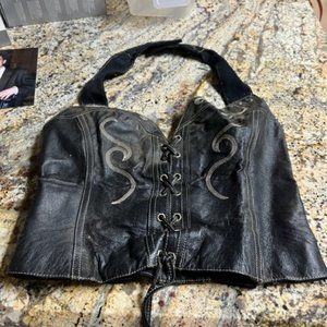 Leather Halter top xs Harley-Davidson